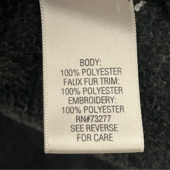 Croft Barrow Size Large Gray Snowflake Embroidered Fleece Zip Front Vest - Picture 8 of 11